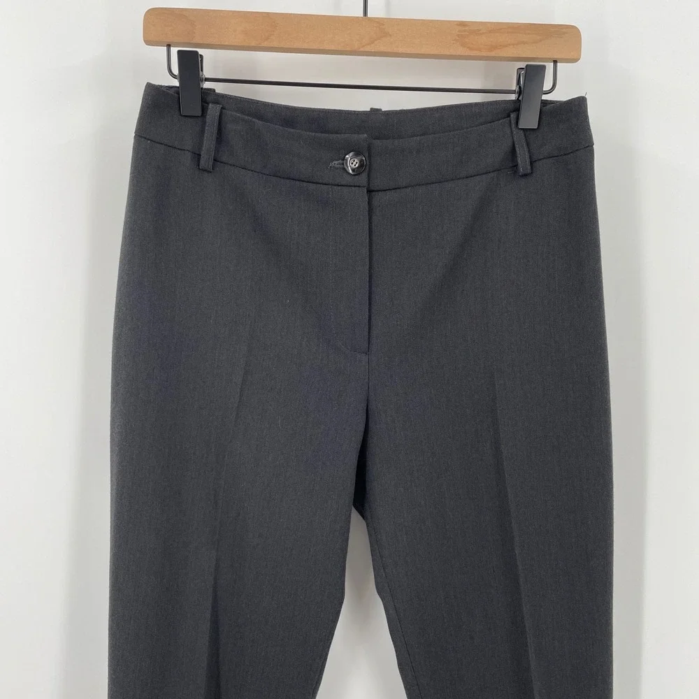 Rodika Zanian Black Virgin Wool Blend Tailored Slim Leg Dress Pants Size 38